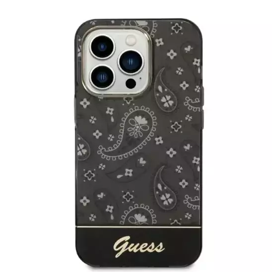 Original Case IPHONE 14 Guess Hardcase Bandana Paisley (GUHCP14SHGBNHK) black