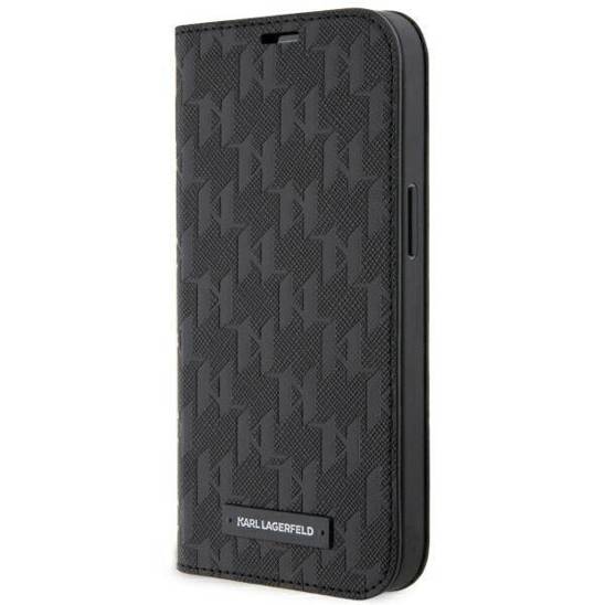 Original Case IPHONE 14 Karl Lagerfeld Bookcase Saffiano Monogram (KLBKP14SSAKLHPK) black