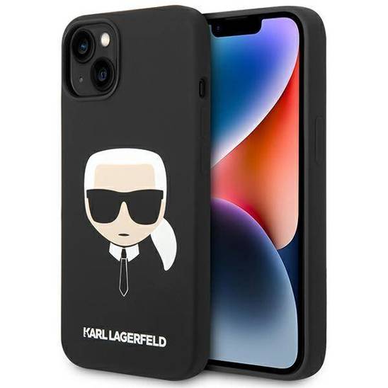 Original Case IPHONE 14 Karl Lagerfeld Hardcase Silicone Karl`s Head black