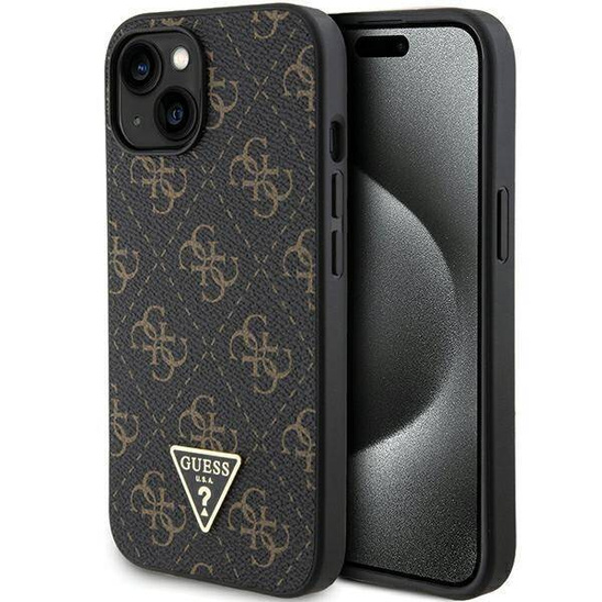 Original Case IPHONE 14 PLUS / 15 PLUS Guess Hardcase 4G Triangle Metal Logo (GUHCP15MPG4GPK) black