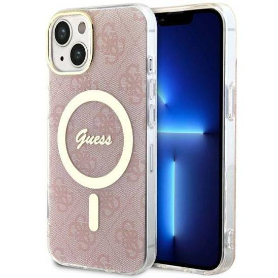 Original Case IPHONE 14 PLUS Guess Hardcase 4G MagSafe (GUHMP14MH4STP) pink