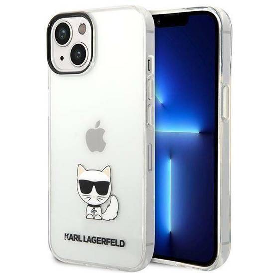 Original Case IPHONE 14 PLUS Karl Lagerfeld Hardcase Choupette Body transparent