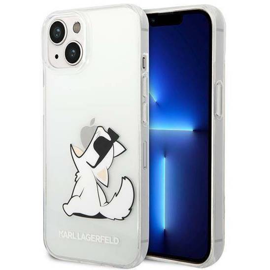 Original Case IPHONE 14 PLUS Karl Lagerfeld Hardcase Choupette Fun transparent