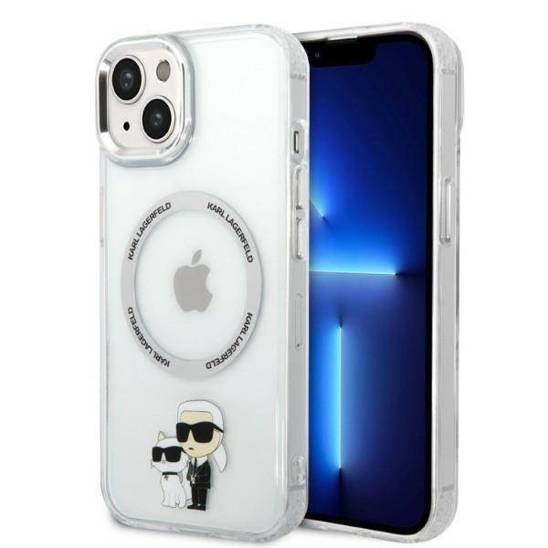 Original Case IPHONE 14 PLUS Karl Lagerfeld Hardcase Iconic Karl&Choupette Magsafe (KLHMP14MHNKCIT) transparent