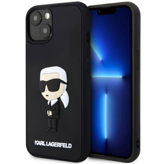 Original Case IPHONE 14 PLUS Karl Lagerfeld Hardcase Rubber Ikonik 3D (KLHCP14M3DRKINK) black