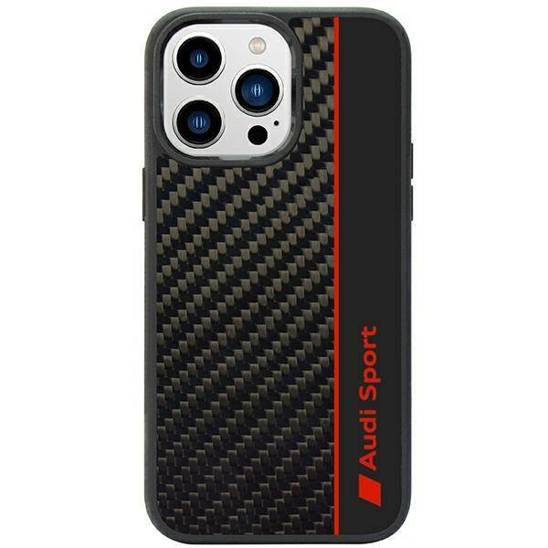 Original Case IPHONE 14 PRO Audi Carbon Fiber Stripe (AUS-TPUPCIP14P-R8/D1-BK) black