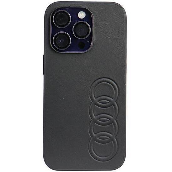 Original Case IPHONE 14 PRO Audi Synthetic Leather (AU-TPUPCIP14P-TT/D1-BK) black