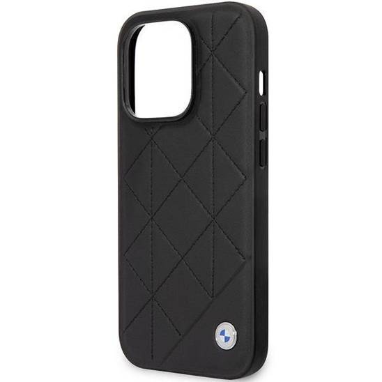 Original Case IPHONE 14 PRO BMW Leather Quilted (BMHCP14L22RQDK) black