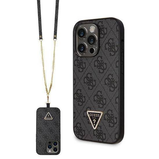 Original Case IPHONE 14 PRO Guess Hardcase Crossbody 4G Metal Logo (GUHCP14LP4TDSCPK) black