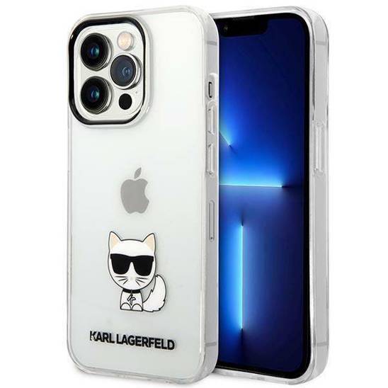 Original Case IPHONE 14 PRO Karl Lagerfeld Hardcase Choupette Body transparent