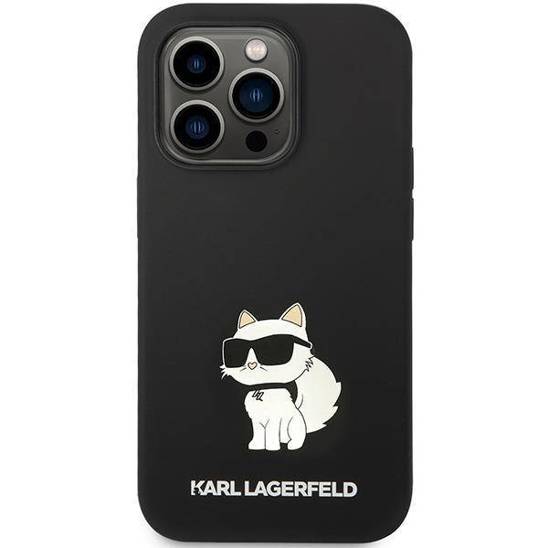 Original Case IPHONE 14 PRO Karl Lagerfeld Hardcase Silicone Choupette MagSafe (KLHMP14LSNCHBCK) black