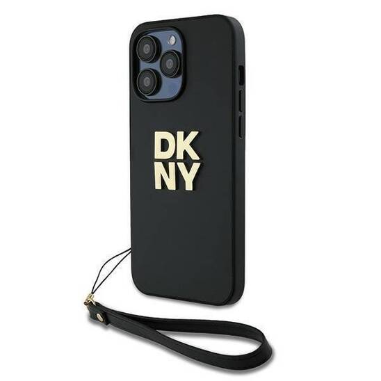 Original Case IPHONE 14 PRO MAX DKNY Hardcase Wrist Strap Stock Logo (DKHCP14XPBSWSK) black