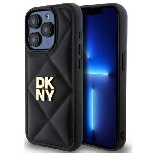 Original Case IPHONE 15 PRO DKNY Quilted Stack Logo (DKHCP15LPQDSLK) black