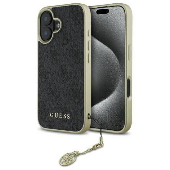 Original Case IPHONE 16 Guess Hardcase 4G Charms Collection (GUHCP16SGF4GGR) black