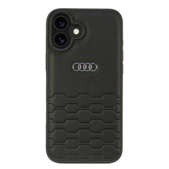 Original Case IPHONE 16 PLUS Audi Synthetic Leather (AU-TPUPCIP16M-GT/D2-BK) black