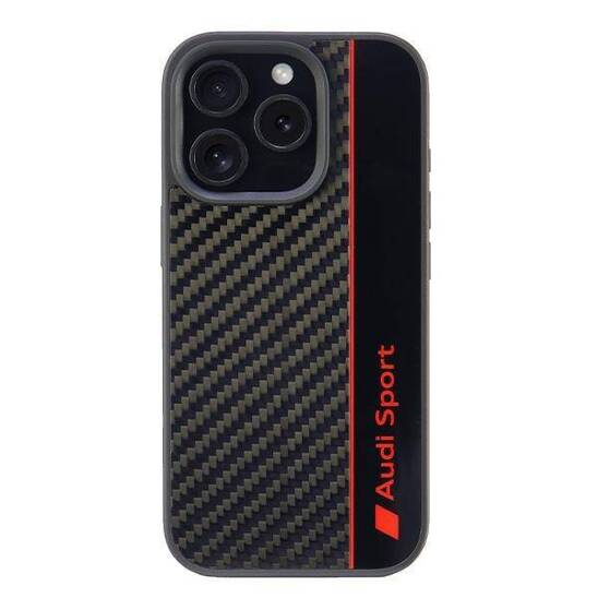 Original Case IPHONE 16 PRO Audi Carbon Fiber Stripe (AUS-TPUPCIP16P-R8/D1-BK) black