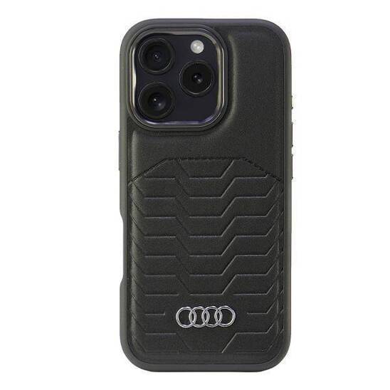 Original Case IPHONE 16 PRO Audi Synthetic Leather (AU-TPUPCMIP16P-GT/D3-BK) black