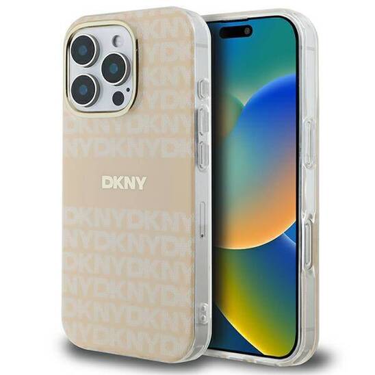 Original Case IPHONE 16 PRO DKNY Hardcase Repeat Texture Pattern & Stripe MagSafe (DKHMP16LHRHSEP)