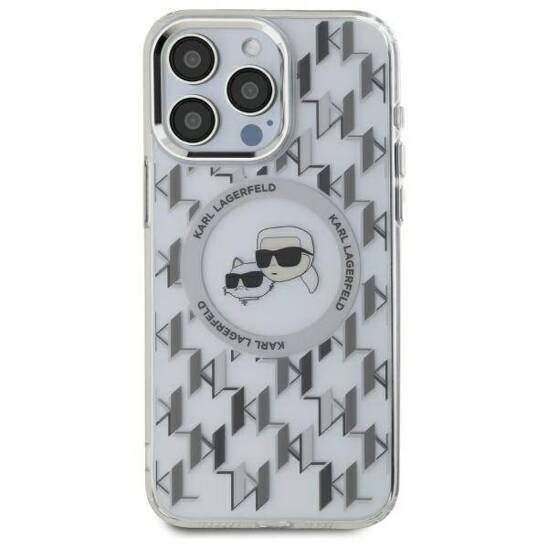 Original Case IPHONE 16 PRO Karl Lagerfeld IML Monogram Karl&Choupette Head MagSafe (KLHMP16LHMCKMHT) transparent