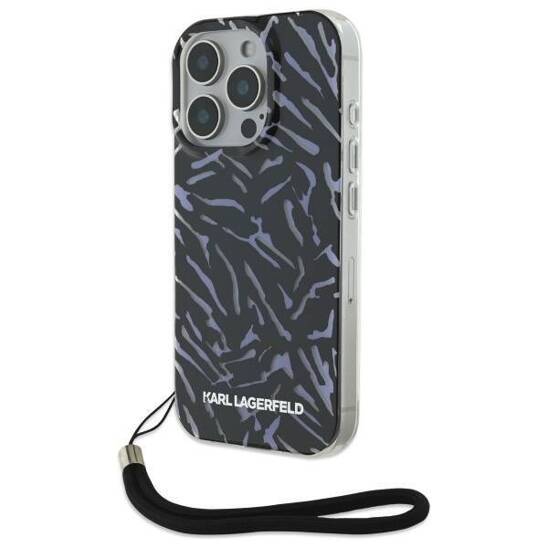 Original Case IPHONE 16 PRO Karl Lagerfeld Zebra With Cord (KLHCP16LHZBPKCCU) purple