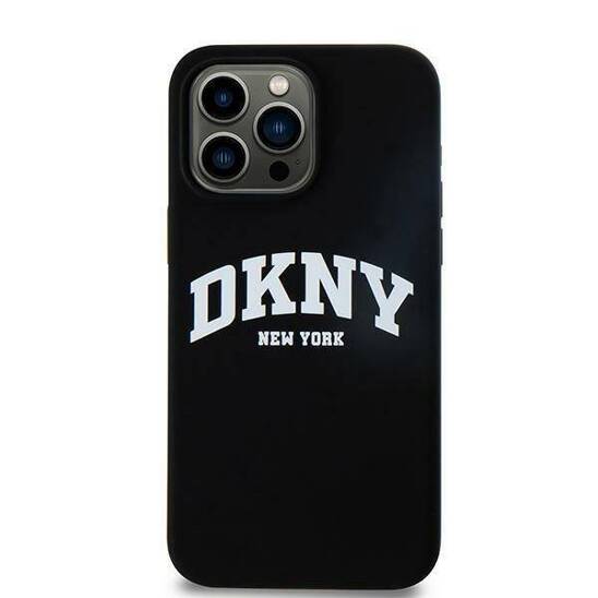 Original Case IPHONE 16 PRO MAX DKNY Hardcase Silicone White Printed Logo MagSafe (DKHMP16XSNYACH) black