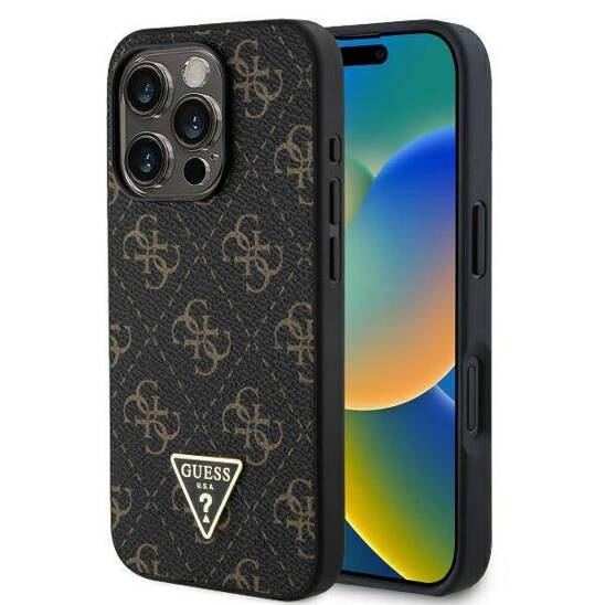 Original Case IPHONE 16 PRO MAX Guess Hardcase New 4G Triangle (GUHCP16XPG4GPK) black