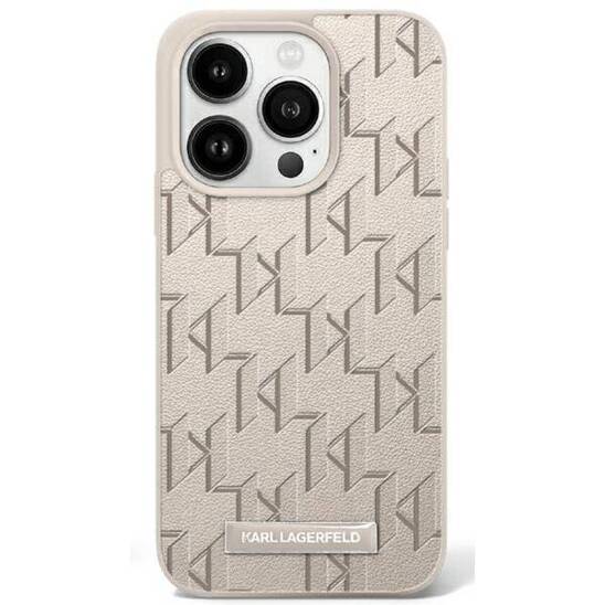 Original Case IPHONE 16 PRO MAX Karl Lagerfeld Hardcase Hot Stamp MagSafe (KLHMP16XPKHPORPE) beige