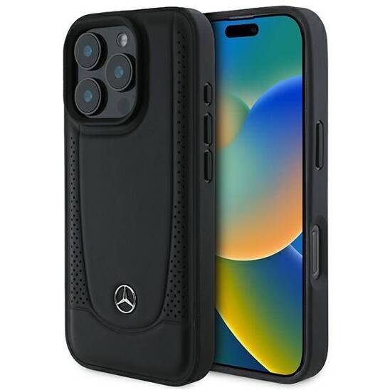 Original Case IPHONE 16 PRO MAX Mercedes Hardcase Leather Urban (MEHCP16XARMBK) black