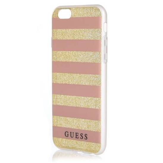 Original Case IPHONE 6 / 6S Guess Hardcase Ethnic Chic Stripes 3D (GUHCP6STGPI) gold & pink