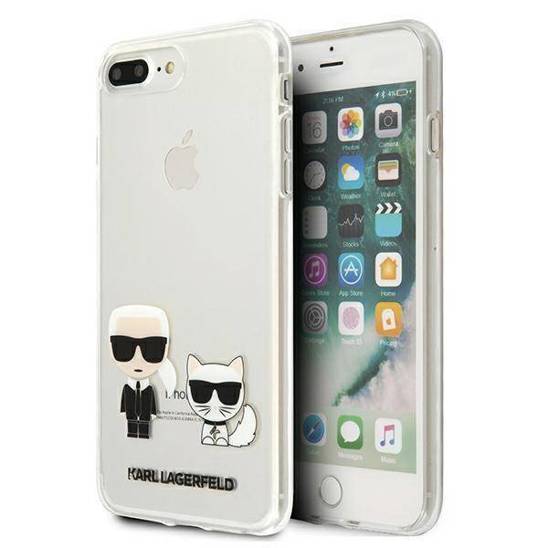 Original Case IPHONE 7+ / 8+ Karl Lagerfeld Hardcase Karl&Choupette (KLHCI8LCKTR) transparent