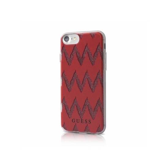 Original Case IPHONE 7 Guess Hardcase Ethnic Chic Chevron 3D (GUHCP7CGRE) red