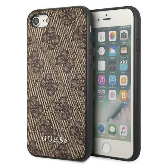 Original Case IPHONE SE 2022 / SE 2020 / 7 / 8 Guess Hard Case 4G Metal Gold Logo (GUHCI8G4GFBR) brown