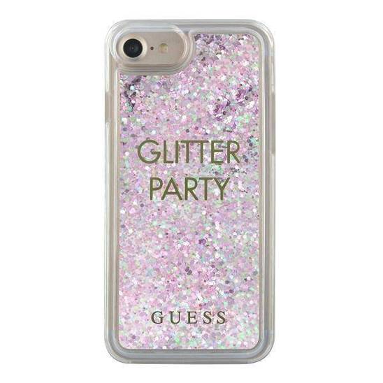 Original Case IPHONE SE 2022 / SE 2020 / 7 / 8 Guess Hard Case Liquid Glitter Party (GUHCP7GLUQPU) purple