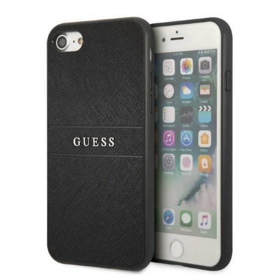 Original Case IPHONE SE 2022 / SE 2020 / 7 / 8 Guess Saffiano Strap black