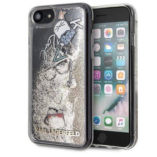 Original Case IPHONE SE 2022 / SE 2020 / 7 / 8 Karl Lagerfeld Hard Case Iconic Liquid Glitter (KLHCI8KSICGO) gold