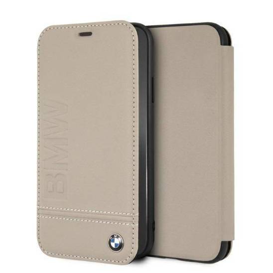 Original Case IPHONE XR BMW Book Logo Imprint beige