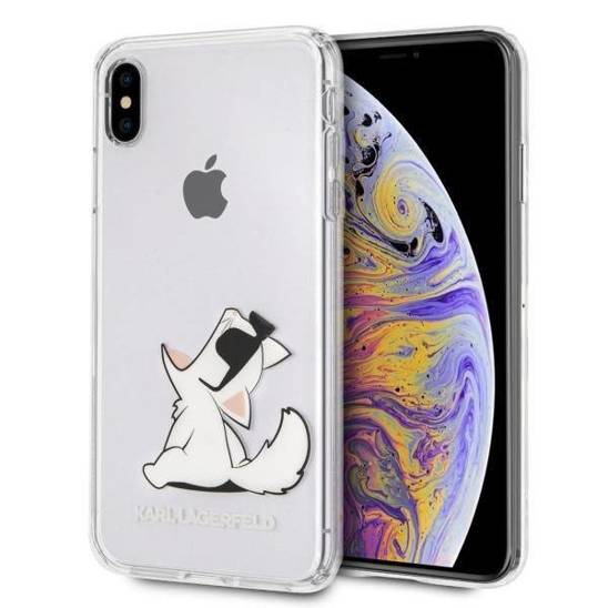 Original Case IPHONE XS MAX Karl Lagerfeld Hardcase Choupette Fun (KLHCI65CFNRC) transparent