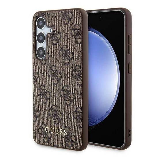 Original Case SAMSUNG GALAXY A35 5G Guess Hard Case 4G Metal Gold Logo (GUOHCSA35G4GFBR) brown