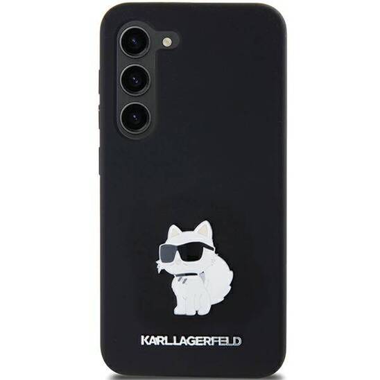 Original Case SAMSUNG GALAXY A55 5G Karl Lagerfeld Silicone Choupette Metal Pin (KLHCSA55SMHCNPK) black