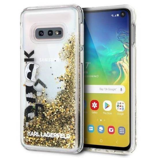 Original Case SAMSUNG GALAXY S10E Guess Hard Case Glitter (KLHCS10LROGO) black-gold