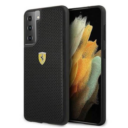 Original Case SAMSUNG GALAXY S21 Ferrari Hardcase On Track Perforated (FESPEHCS21SBK) black