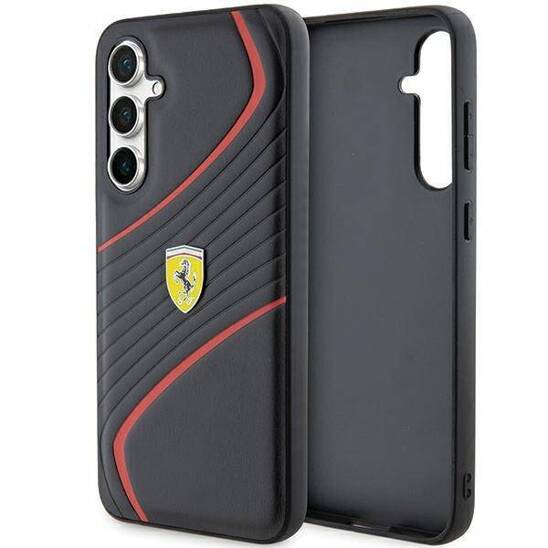 Original Case SAMSUNG GALAXY S23 FE Ferrari Hardcase Twist Metal Logo (FEHCS23FEPTWK) black