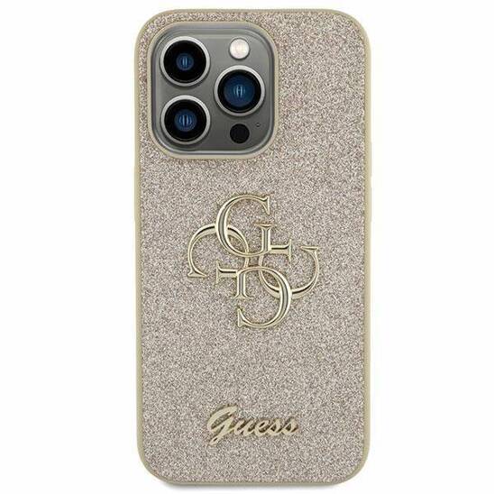 Original Case SAMSUNG GALAXY S23 FE Guess Hardcase Glitter Script Big 4G (GUHCS23FEHG4SGD) gold