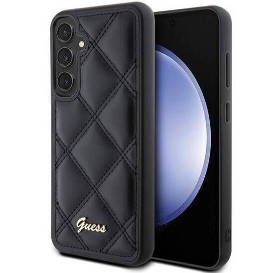 Original Case SAMSUNG GALAXY S23 FE Guess Hardcase Quilted Metal Logo (GUHCS23FEPSQSQSK) black