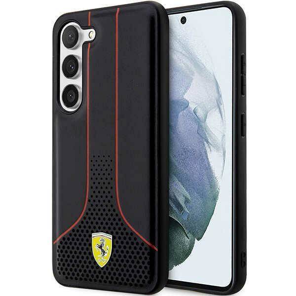 Original Case SAMSUNG GALAXY S23+ Ferrari Hardcase Perforated 296 P (FEHCS23MPCSK) black