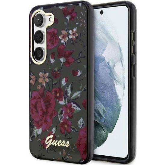 Original Case SAMSUNG GALAXY S23 Guess Flower Collection (GUHCS23SHCFWSA) green