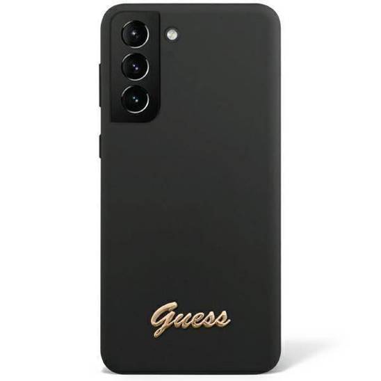 Original Case SAMSUNG GALAXY S23+ Guess Hard Case Silicone Vintage Gold Logo (GUHCS23MSLSMK) black