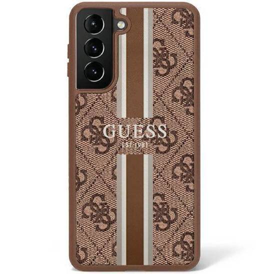 Original Case SAMSUNG GALAXY S23 Guess Hardcase 4G Printed Stripe (GUHCS23SP4RPSW) brown