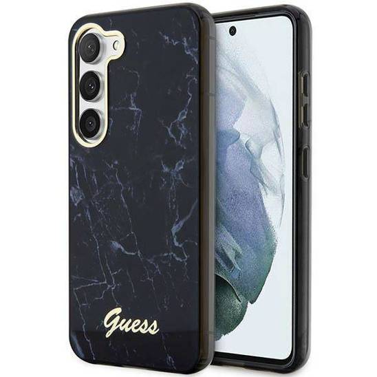 Original Case SAMSUNG GALAXY S23 Guess Hardcase Marble (GUHCS23SPCUMAK) black