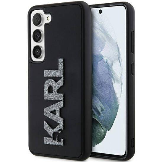 Original Case SAMSUNG GALAXY S23+ Karl Lagerfeld Hardcase 3D Rubber Glitter Logo (KLHCS23M3DMBKCK) black